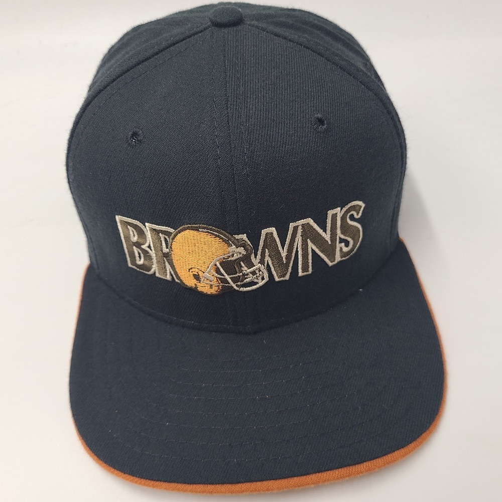 Vintage Cleveland Browns Hat Strapback New Era Black Orange NFL Wool Blend Men
